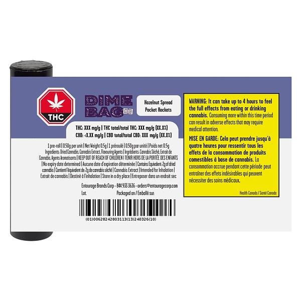 Dime Bag - Hazelnut Spread Pocket Rockets Infused Pre Roll image 3