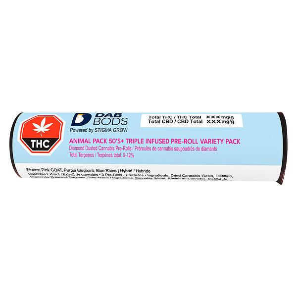 Dab Bods - Animal Pack 50’s+ Triple Infused Pre Roll Variety Pack