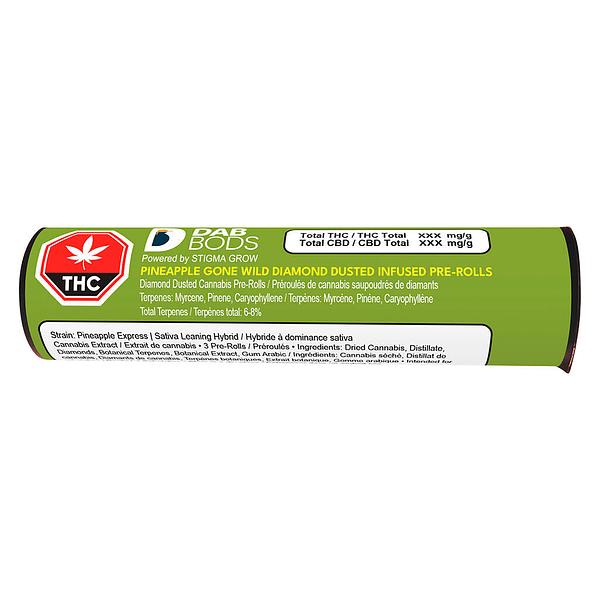Dab Bods - Pineapple Gone Wild Diamond Dusted Infused Pre Roll