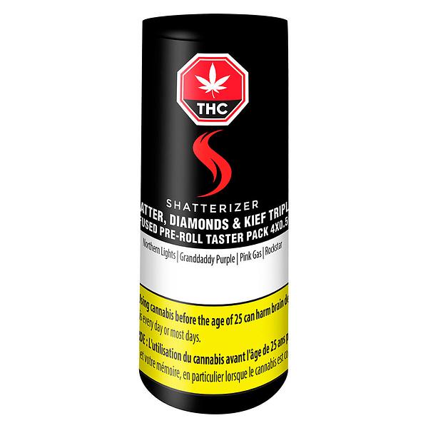 SHATTERIZER - Shatter Diamonds & Kief Triple Infused Pre Roll Taster Pack