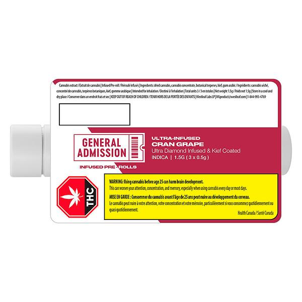 General Admission - Cran Grape Diamond Infused Pre Roll