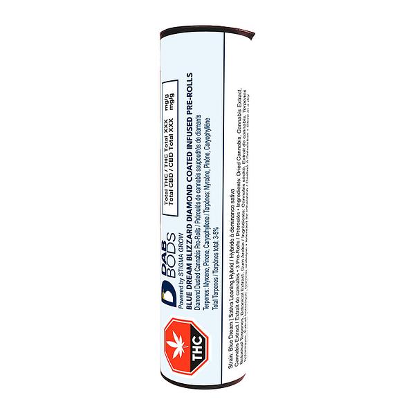 Dab Bods - Blue Dream Blizzard Diamond Coated Infused Pre Roll