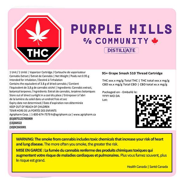 Purple Hills - 95+ Grape Smash 510 Thread Cartridge