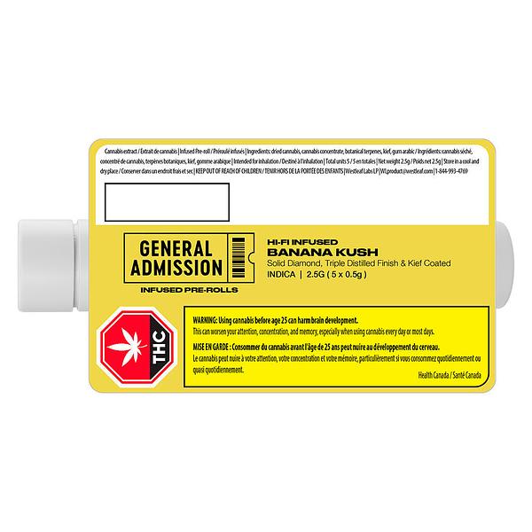 General Admission - Banana Kush Hi Fi Infused Pre Roll