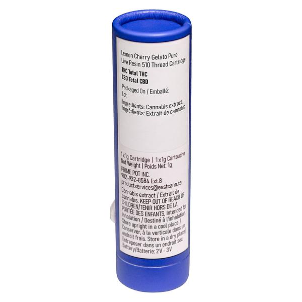 EastCann - Lemon Cherry G Pure Live Resin 510 Thread Cartridge