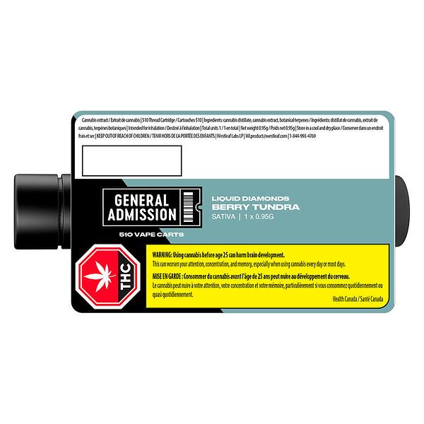 General Admission - Berry Tundra Liquid Diamond Blend 510 Thread Cartridge