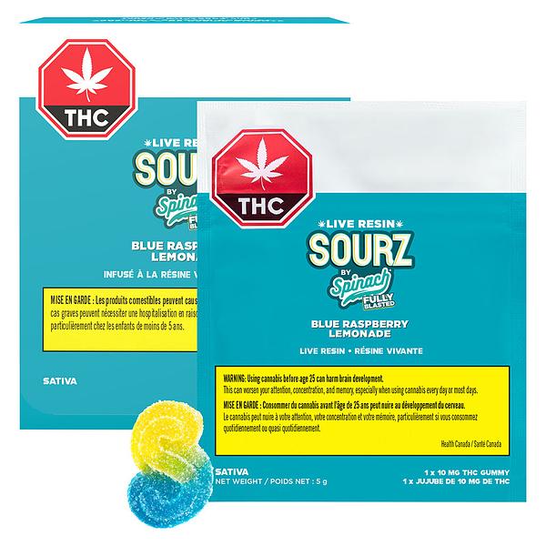 SOURZ by Spinach - Fully Blasted Blue Raspberry Lemonade Live Resin Sativa Gumm
