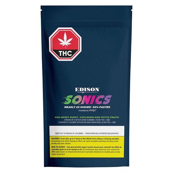 Edison Sonics - Kiwi Berry Burst 1:1 CBD:THC Multipack Nano Chews