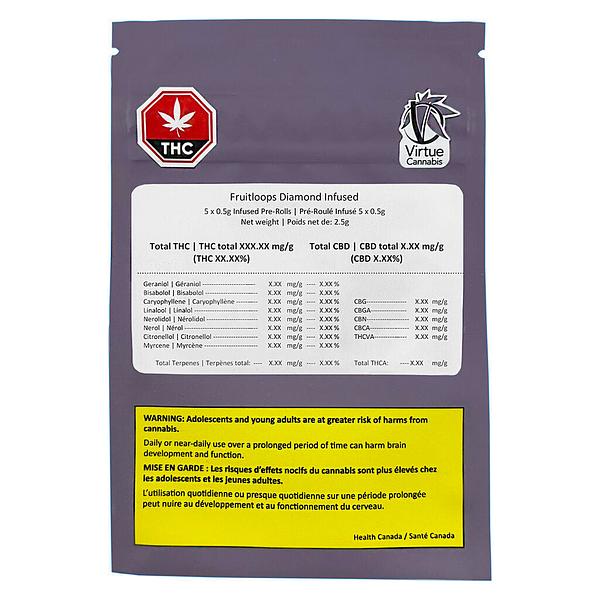 Virtue Cannabis - Fruitloops Diamond Infused Pre-Rolls