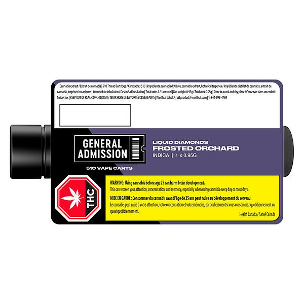 General Admission - Frosted Orchard Liquid Diamond 510 Thread Vape Cartridge