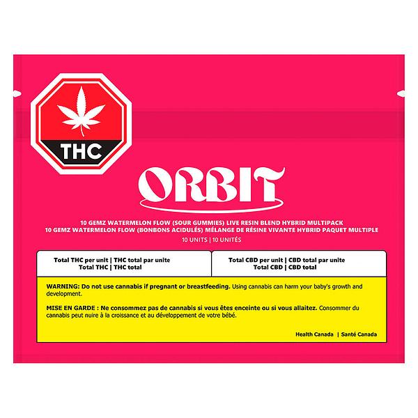 Orbit - 10 Gemz Watermelon Flow (Sour Gummies) Live  Resin Blend