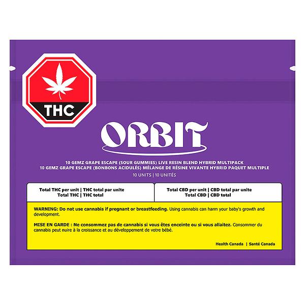 Orbit - 10 Gemz Grape Escape (Sour Gummies) Live Resin Blend
