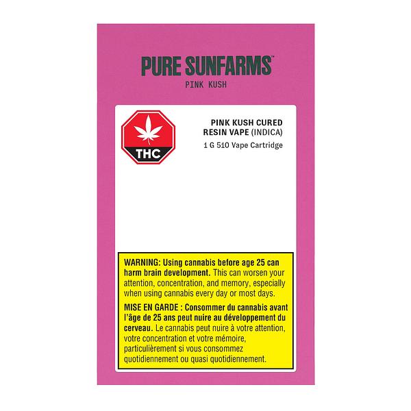 Pure Sunfarms - Pink Kush High Thc 510 Thread Cartridge