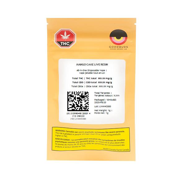 Good Buds - Mango Cake Live Resin 510 Thread Cartridge