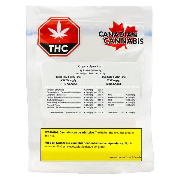 Canadian Cannabis - Organic Apex Kush Shatter