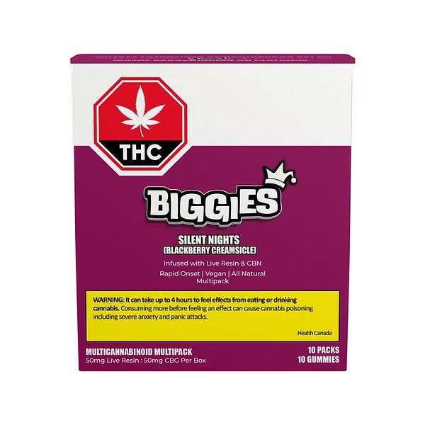 BIGGIES - Silent Nights Live Resin Thc:Cbn Chews Multi Lto