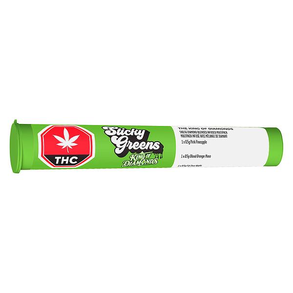 Sticky Greens - King Of Diamonds Variety - Diamond Coated Infused Pre Roll