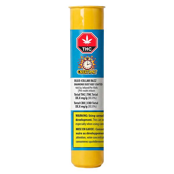 Overtime - Blue Collar Razz Diamond Dust Kief Coated Infused Pre Roll