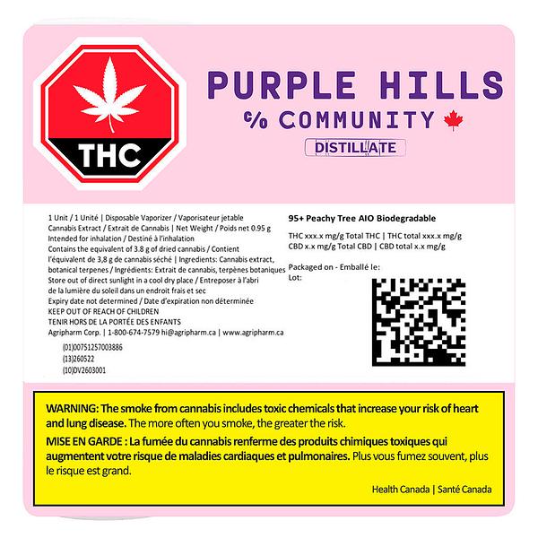 Purple Hills - 95+ Peachy Tree AIO Biodegradable