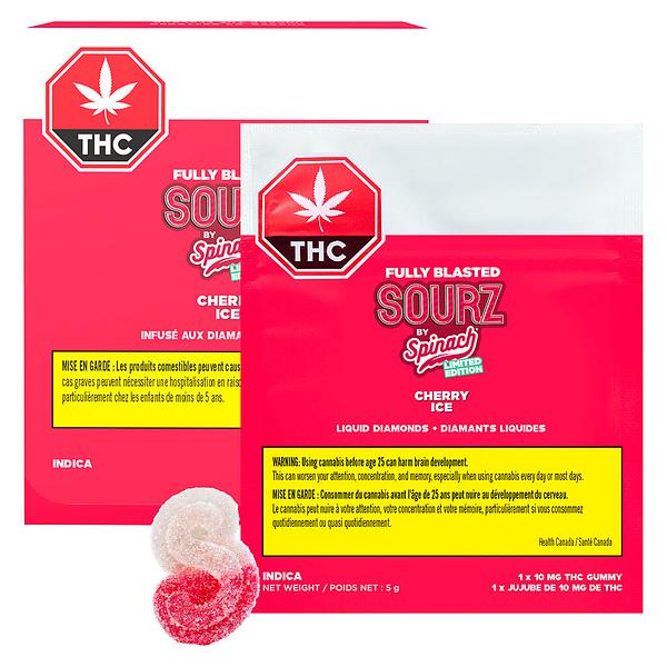 SOURZ by Spinach - Cherry Ice Fully Blasted Gummies