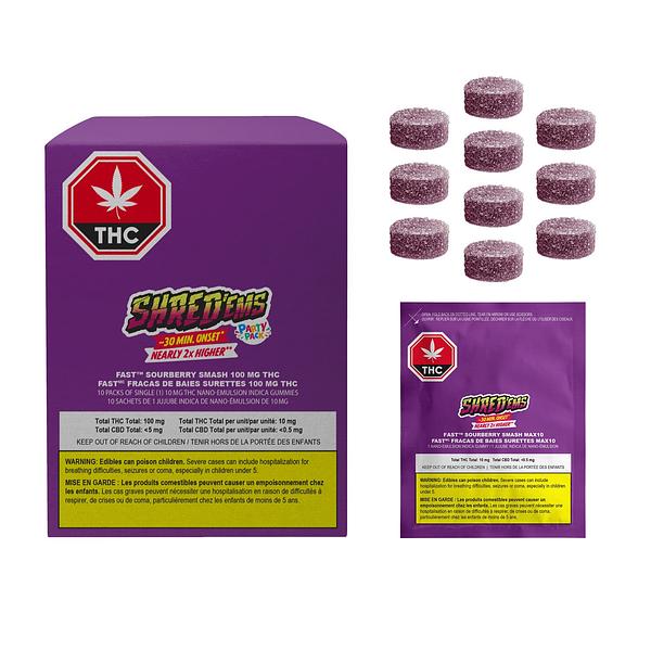 SHRED'EMS - Fast Sourberry Smash THC 100 Multipack Gummy