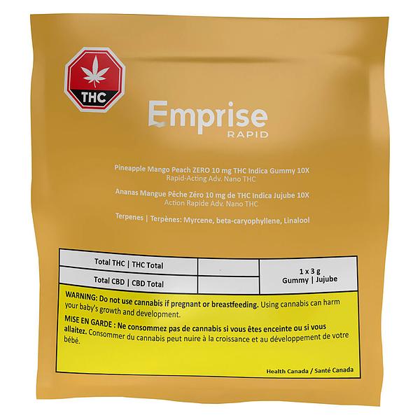Emprise Rapid - Pineapple Mango Peach Zero 10 Thc Indica Gummy