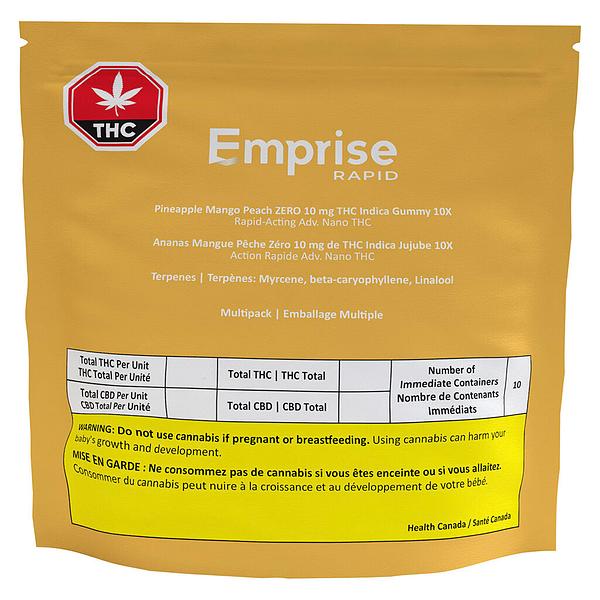 Emprise Rapid - Pineapple Mango Peach Zero 10 Thc Indica Gummy