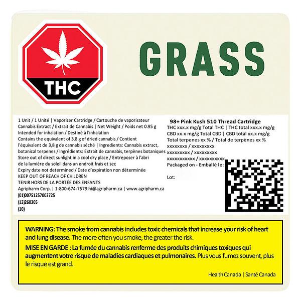 Grass - 98+ Pink Kush 510 Thread Cartridge