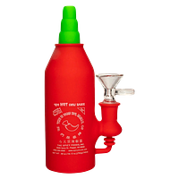 Lit Silicone - Chilli Bottle Water Pipe W/Glass Pull Out