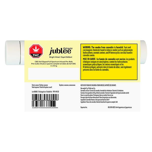 Jublee Extracts - Bright Mind - Cbg Kief Dipped Full Spectrum Infused Pre Roll image 3