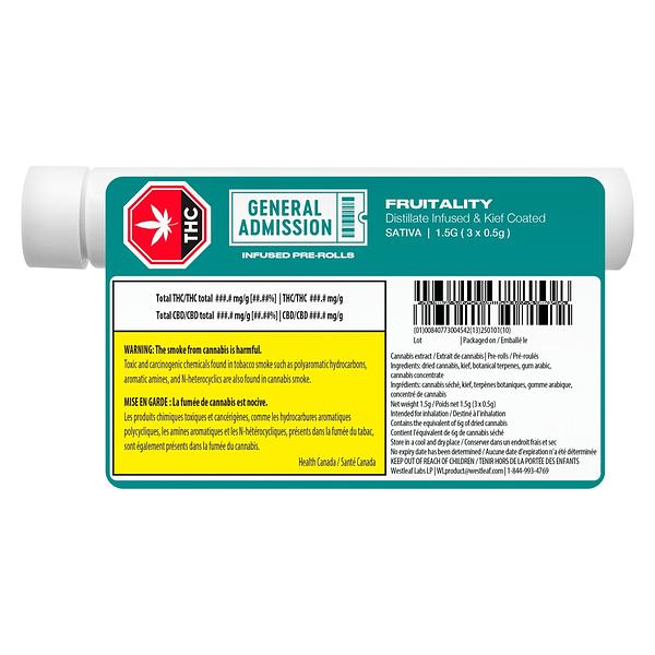 General Admission - Fruitality Distillate Infused Pre Roll image 3