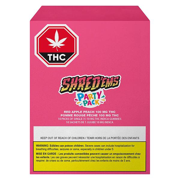 SHRED'EMS - Red Apple Peach Max10 Party Pack 100 Thc Gummies image 3