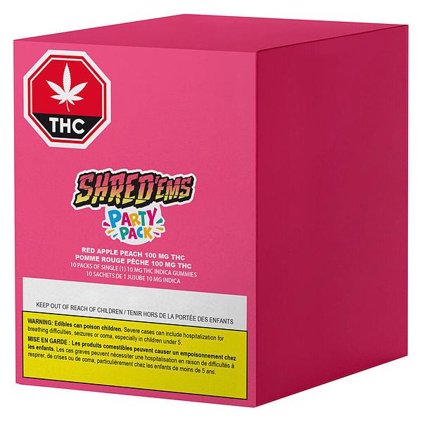 SHRED'EMS - Red Apple Peach Max10 Party Pack 100 Thc Gummies image 5
