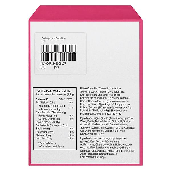 SHRED'EMS - Red Apple Peach Max10 Party Pack 100 Thc Gummies image 7