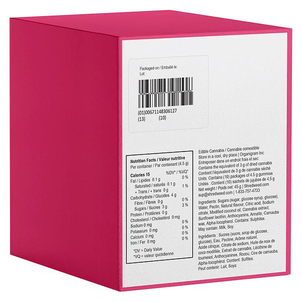 SHRED'EMS - Red Apple Peach Max10 Party Pack 100 Thc Gummies image 8