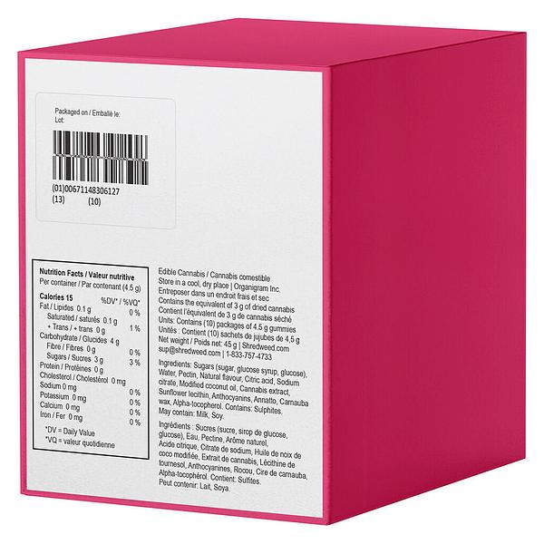 SHRED'EMS - Red Apple Peach Max10 Party Pack 100 Thc Gummies image 9