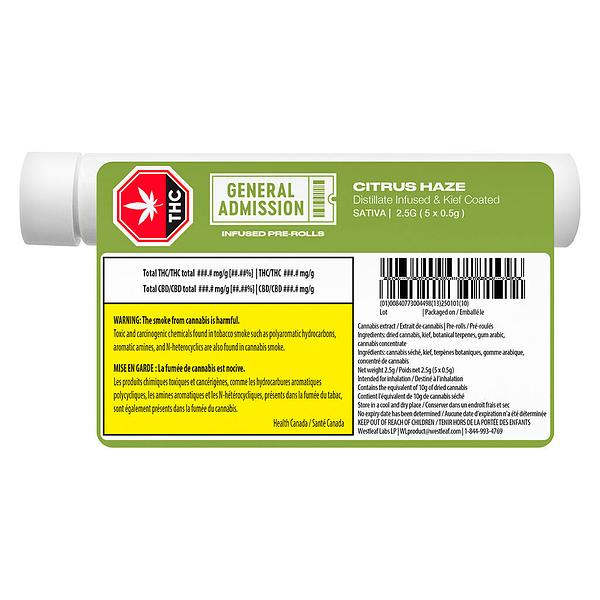 General Admission - Citrus Haze Distillate Infused Pre Roll image 3