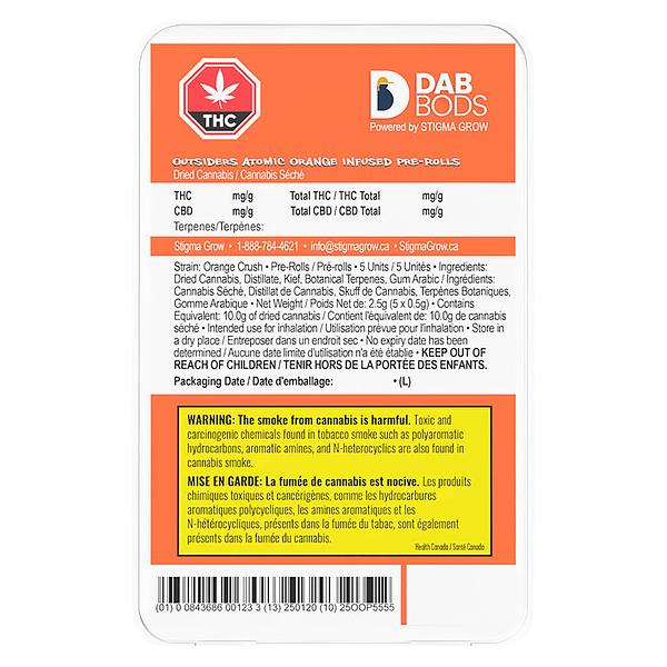 Dab Bods - Outsiders Atomic Orange Infused Pre-Roll image 2
