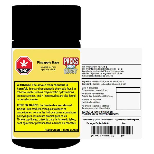 Packs - Mini Burst Pineapple Haze Infused Pre-Roll image 3