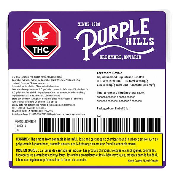 Purple Hills - Creemore Royale Liquid Diamond Drip Infused Pre-Roll image 3