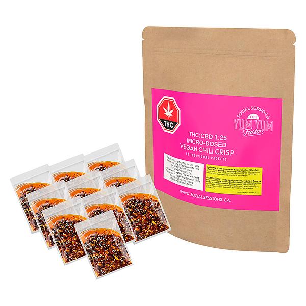 Social Sessions - Yum Yum Factor THC:CBD 1:25 Micro-Dosed Vegan Chili Crisp image 4