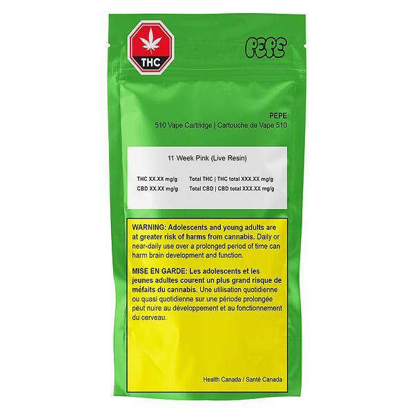 Pepe - 11 Week Pink (Live Resin) 510 Thread Cartridge image 2