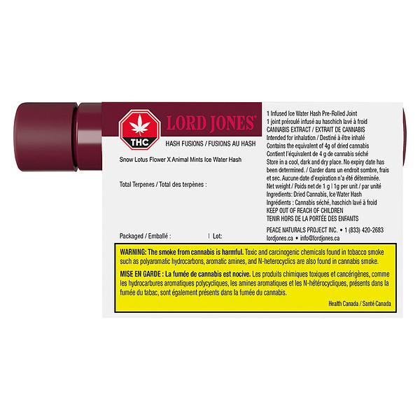 Lord Jones - Ceramic Tip Hash Fusions Snow Lotus x Animal Mints Infused Pre-Roll image 3