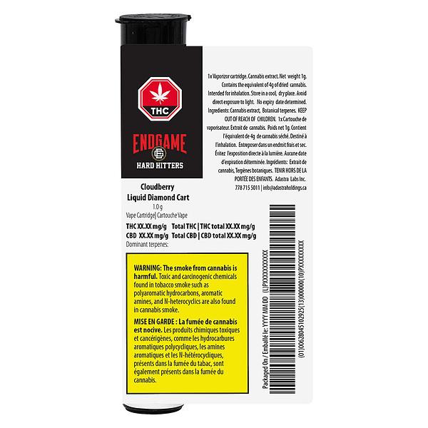 Endgame - Hard Hitters Cloudberry Liquid Diamond 510 Thread Cartridge image 3