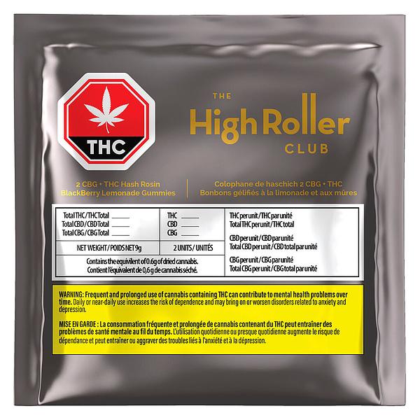 The High Roller Club - THC + CBG Hash Rosin Blackberry Lemonade Gummies image 2