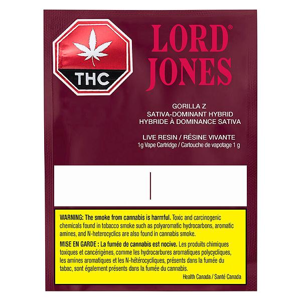 Lord Jones - Gorilla Z Pure Live Resin 510 Thread Cartridge image 2