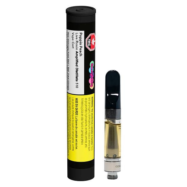 Frootyhooty - Poppin Peach LIVE ROSIN AMPLIFIED Distillate 510 Thread Cartridge image 4