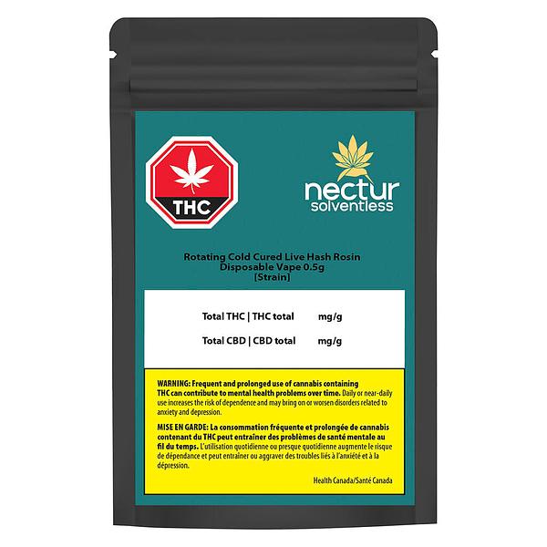 Nectur Solventless - Rotating Cold Cured Live Hash Rosin Disposable Vape image 2