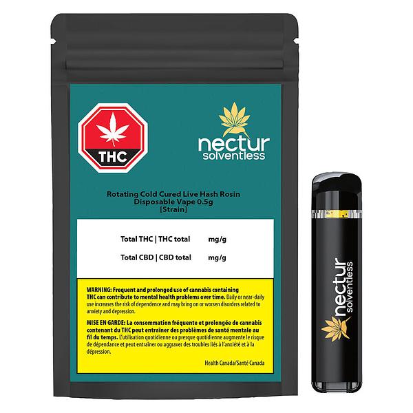 Nectur Solventless - Rotating Cold Cured Live Hash Rosin Disposable Vape image 4
