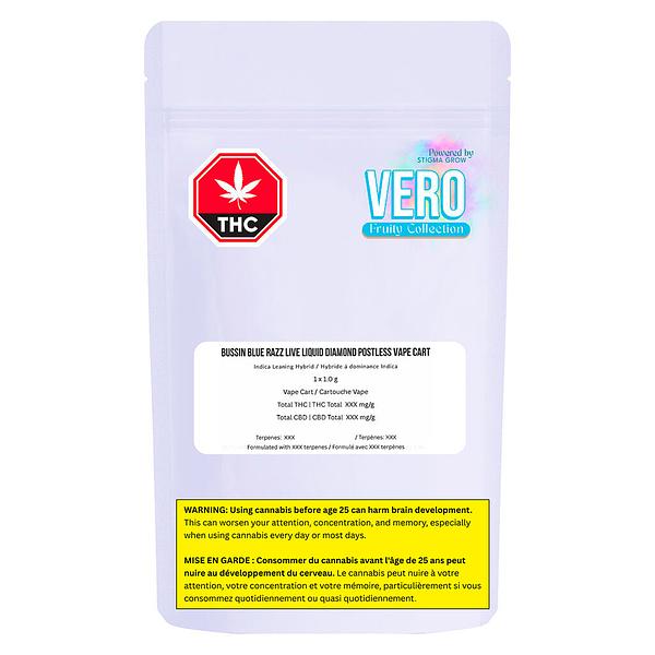 VERO - Bussin Blue Razz Live Liquid Diamond POSTLESS 510 Thread Cartridge image 2